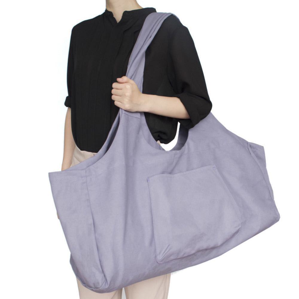 Large Yoga Mat Carrying Bag with Side Pocket Yoga Tote Bag Gym Bag Purple