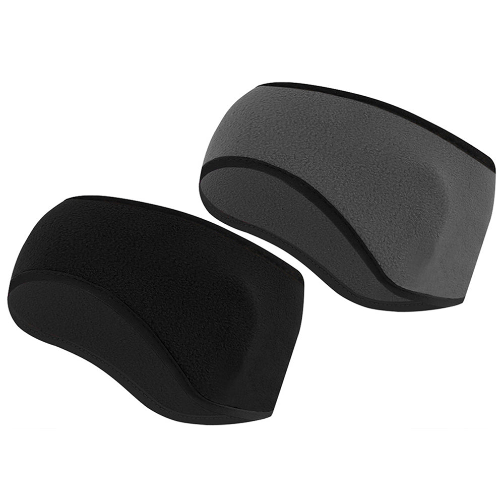 2 Pieces Ear Warmer Running Headband - Black and Grey