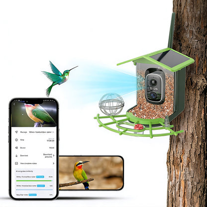 Outdoor Solar Powered Waterproof Bird Feeder with Camera for Garden