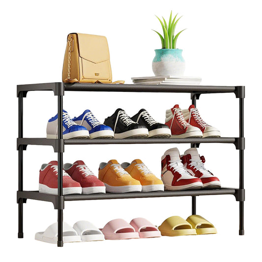 3 Tier Stackable Shoe Rack Shelf Shoe Organizer For Closet Entryway Garage