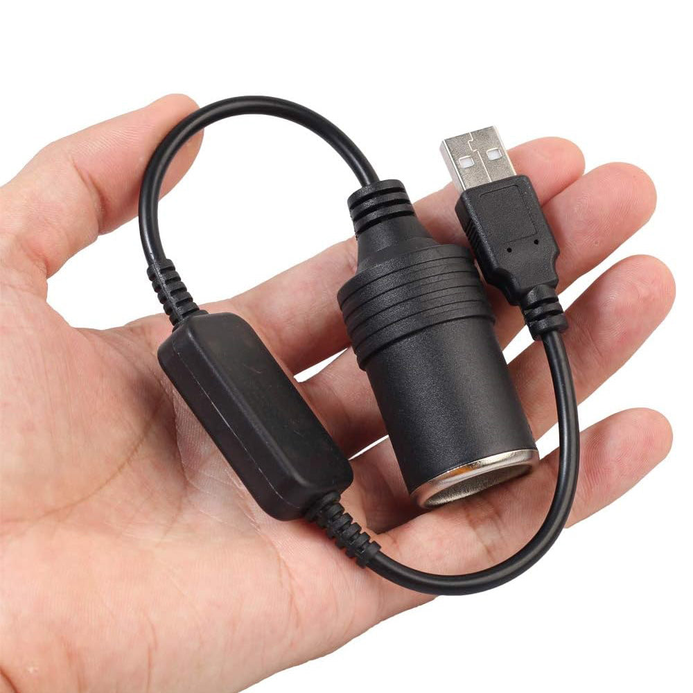 5V USB to 12V Cigarette Lighter Adapter for Dash Cam Speed Camera Detector
