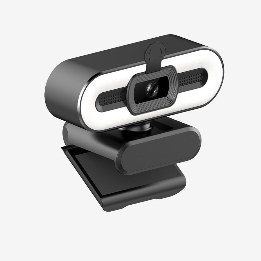 4K Webcam with Light Computer Camera with Built-in Microphone Plug