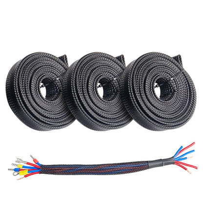 3PCS PET Braided Cable Sleeving Expandable Wire Sheathing for Cable Protection
