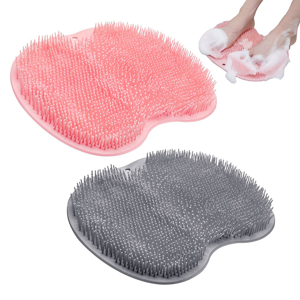 2 Pack Shower Foot Scrubber Mat Back Washer Wall Mounted 2 in 1 Foot Cleaner