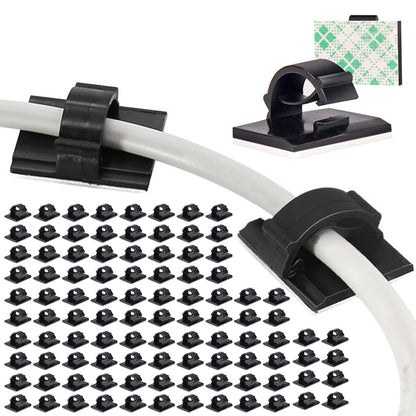 100 Pcs Self Adhesive Cable Clips Wire Management Holders Cable Tie Clips