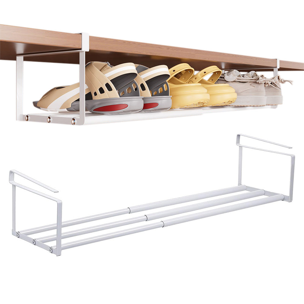 2 Pack Adjustable Shoe Shelf Space Saving Under Cabinet Shoe Rack for Closet