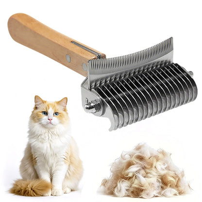 Pet Dematting Comb Double Sided Undercoat Rake for Long Hair Cats Dogs
