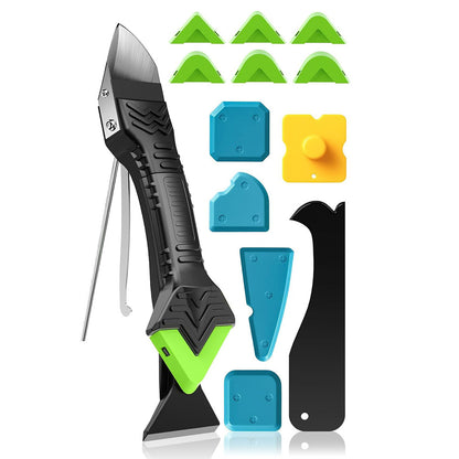 5 In 1 Caulking Tool Sealant Finishing Tool With Grout Scraper And 6 Exchange Silicone Pads
