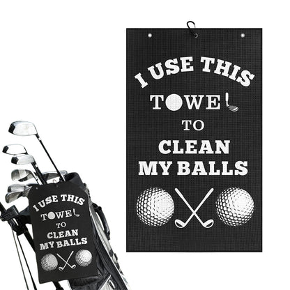 Golf Towel Cleaning Cloth With Clip For Golf Balls Clubs Bags