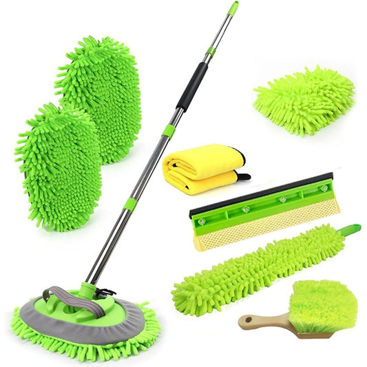 8Pcs Car Cleaning Kit Car Wash Brush with Long Handle for Cars RV Truck