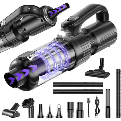 Car Vacuum 8000PA Portable Vacuum Cleaner and Air Duster with LED Light for Office