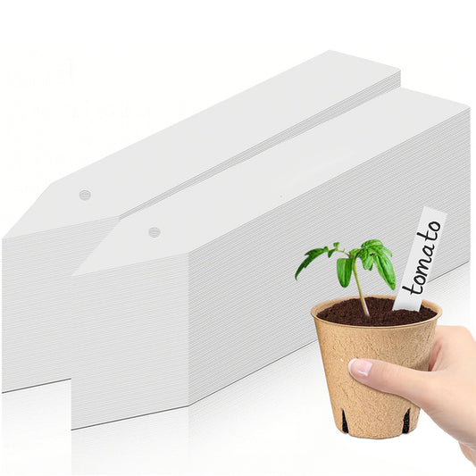 300PCS 10x2CM Plant Labels White Plastic Garden Tray Pot Plug Stick ID Marker Name Tag
