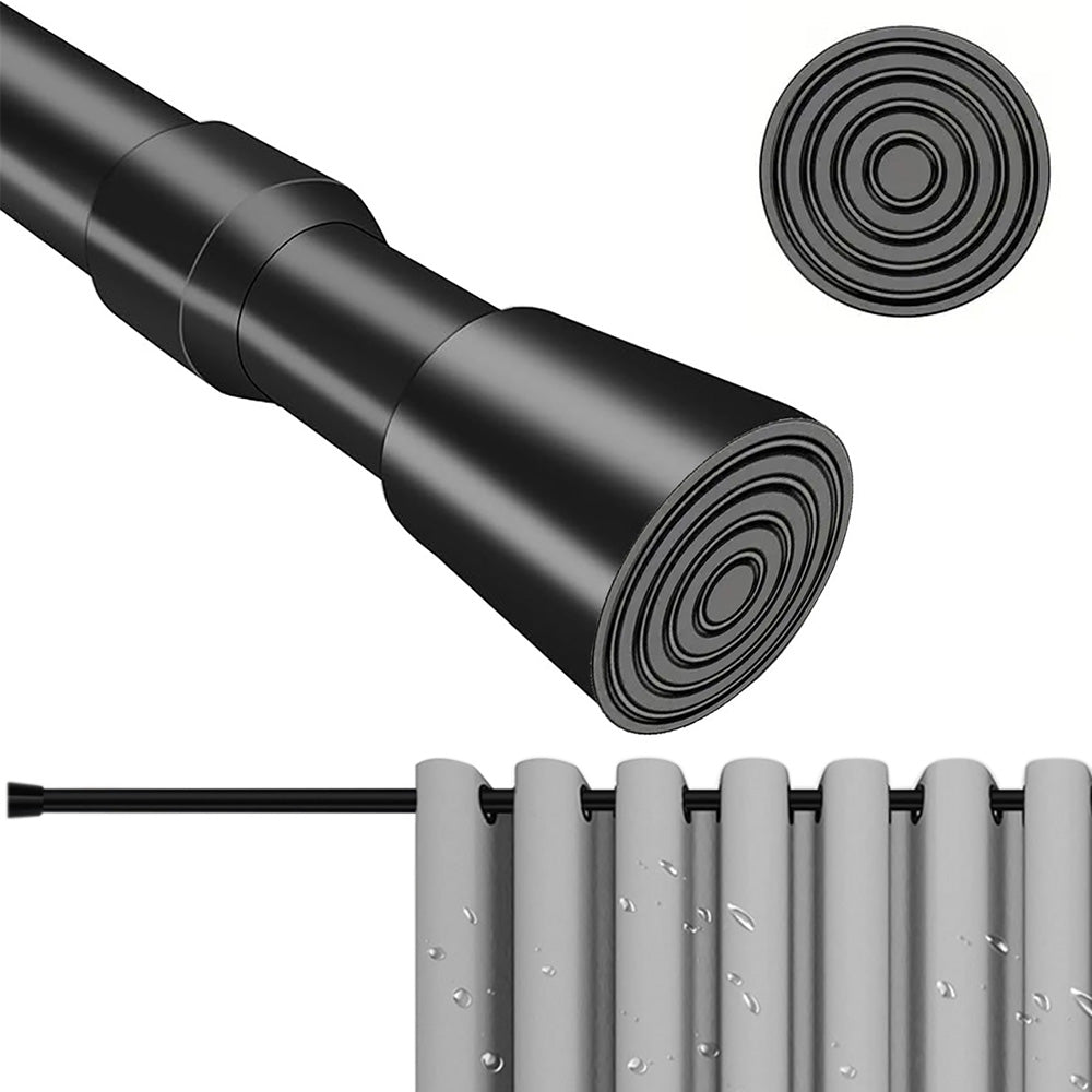 Adjustable No Drilling Black Expandable Curtain Rods