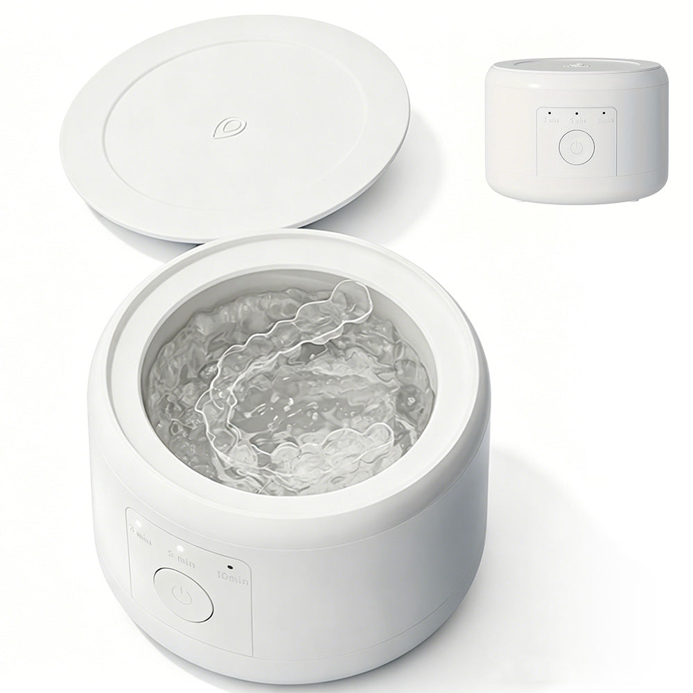 Dental Retainer Cleaner Machine Dentures Cleaner for Night Guards Aligner Jewelry with 180ML Capacity