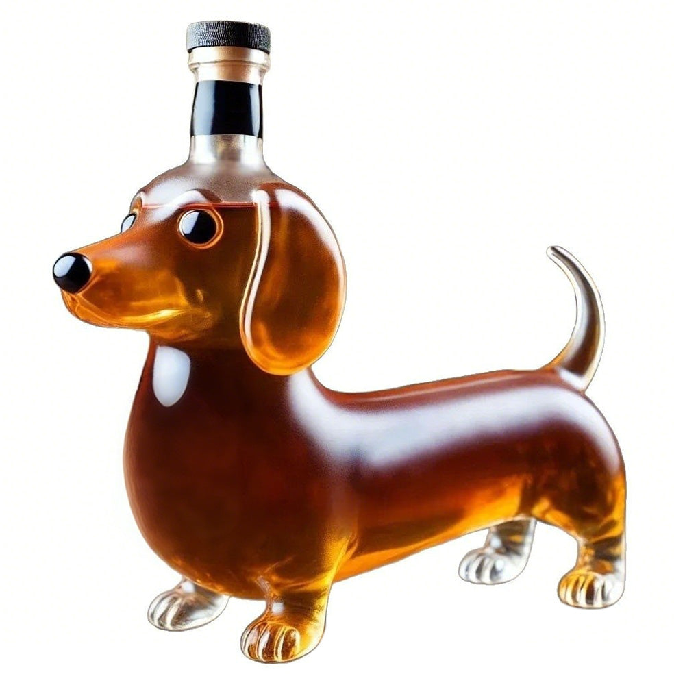 Novelty Dachshund Dog Shape Whiskey Bottle Glass Tumbler Wine Container