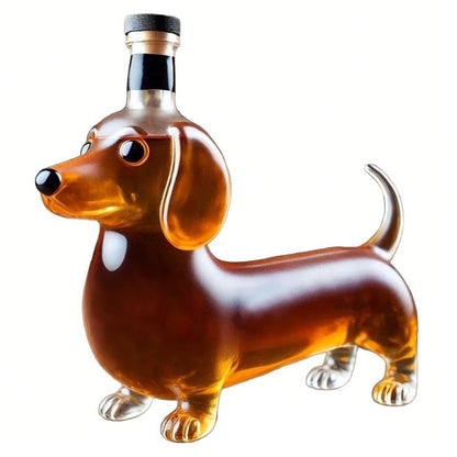 Novelty Dachshund Dog Shape Whiskey Bottle Glass Tumbler Wine Container
