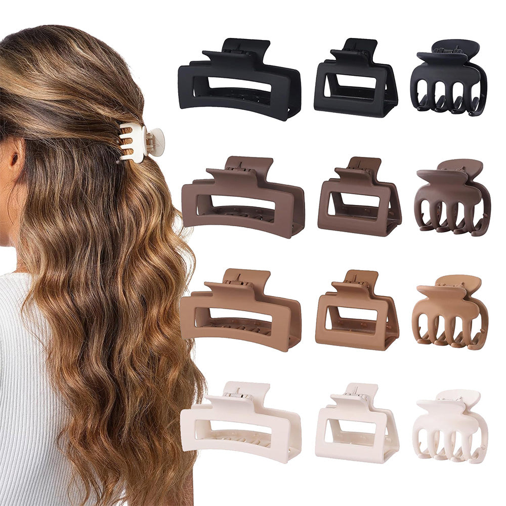 12 Pcs Strong Hold Non-Slip Hair Clips for Women 3 Sizes for Thin Thick Curly Hair