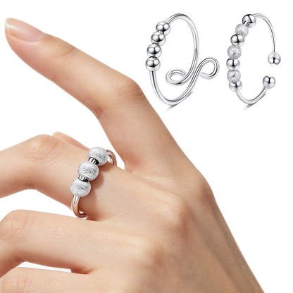 3Pcs Stainless Steel Spinner Rings Fidget Ring Set for Focus for Students and Office Workers