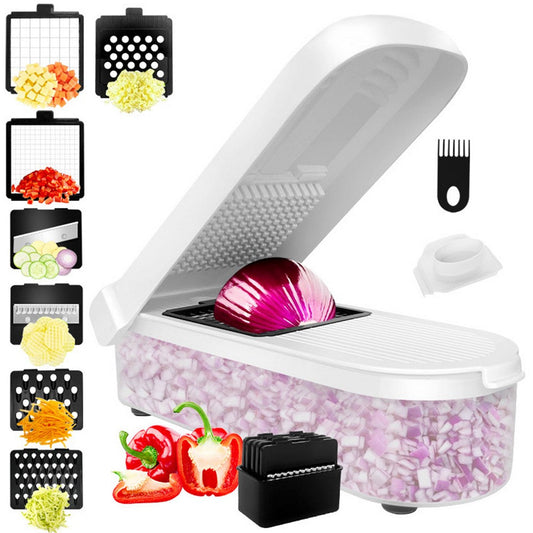 7-In-1 Vegetable Chopper Food Chopper with Container Kitchen Slicer Fruit Cutter