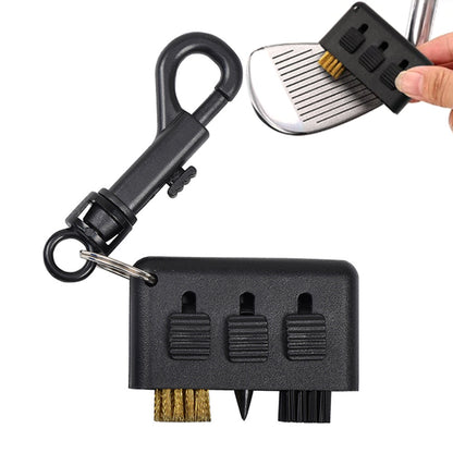 3 In 1 Golf Club Cleaning Brush Retractable Brass Nylon Groove Cleaner Tool