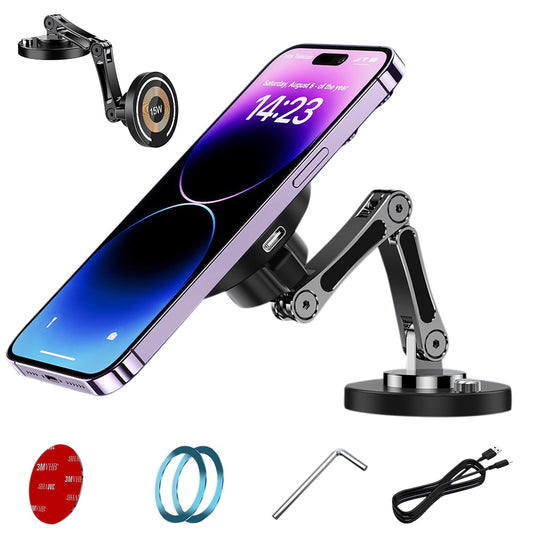 15W Car Mount Charger Dash Window Charging Mount for iPhone Air 17 Pro 16 Pro