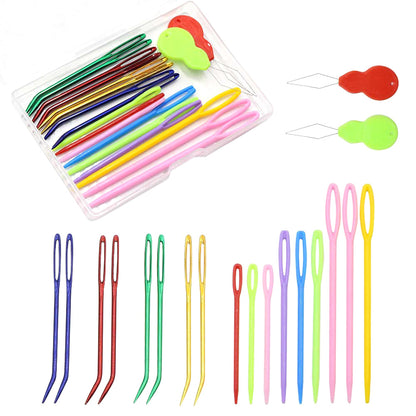19 Pcs Yarn Needles Set Assorted Yarn Needles Bent Tapestry Needle Weaving Needle Darning Needles
