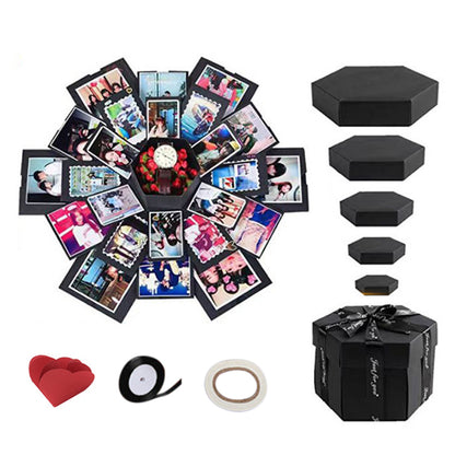 5 Layers Explosion Gift Box DIY Explosion Surprise Photo Preassembled Box