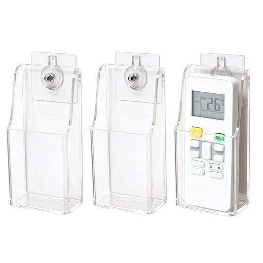 3 Pack Clear Remote Control Holder Wall Mount Organizer for TV AC Phone Glasses