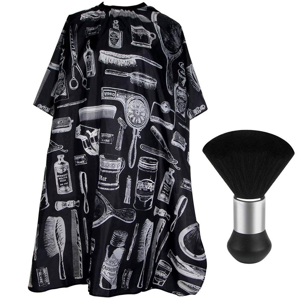 Hair Cutting Cape Waterproof Hair Styling Cape with Snap Closure and Brush