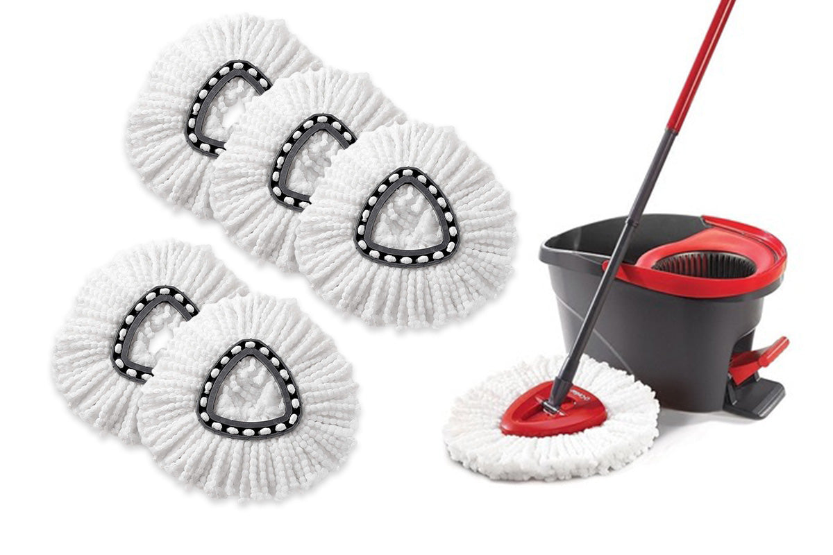 6Pcs Spin Mop Replacement Head Microfiber Mop Refill for Ocedar Vileda Triangle Swivel Mops