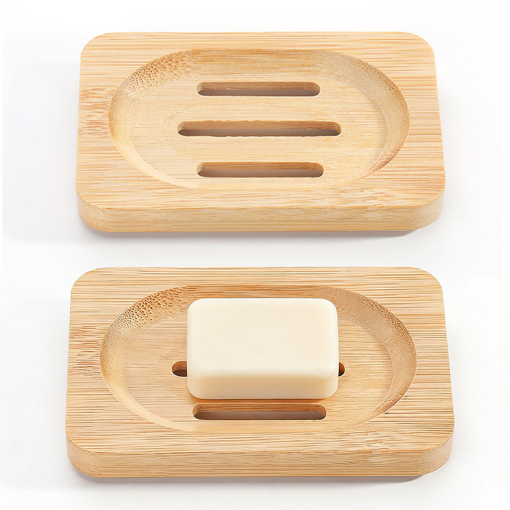 2PCS Wood Soap Dish Storage Soap Holder Soap Tray For Home Bathroom