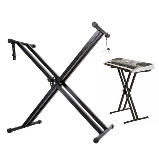 Folding Double Braced X Piano Keyboard Stand Adjustable Height Piano Stand