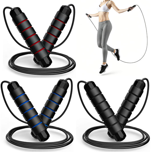 3 Pcs Adjustable Speed Jump Rope with Ball Bearing Foam Handles