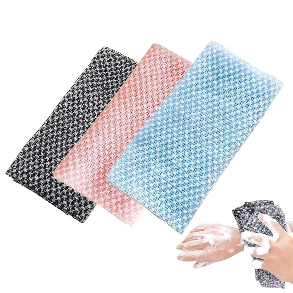3PCS Exfoliating Shower Towel Premium Body Scrubber for Men and Woman