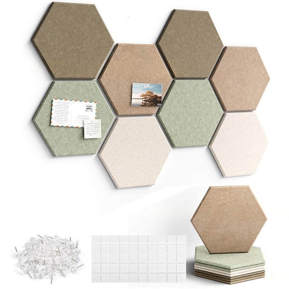 8 Pack Hexagon Felt Board Wall Tiles Bulletin Board Wall Decor