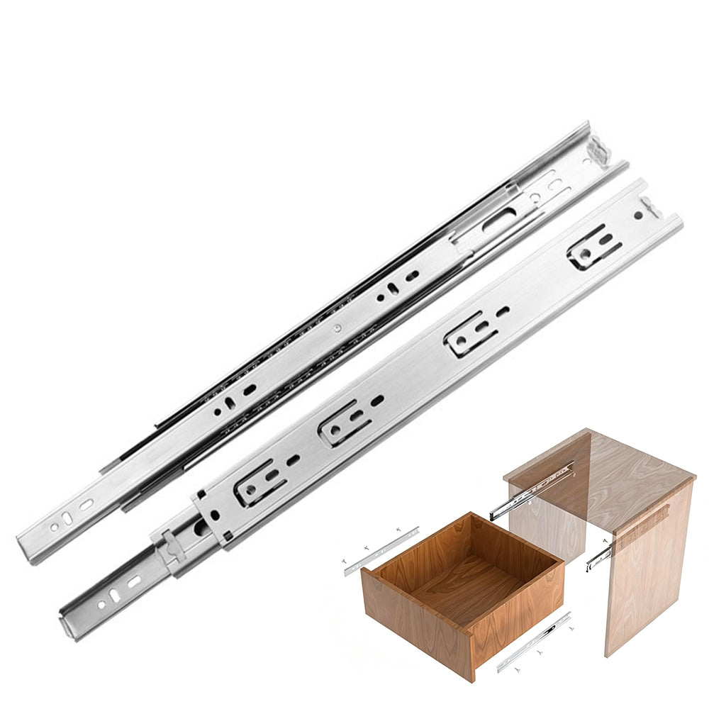 Steel Ball Bearing Drawer Slides 400mm Full Extension Side Mount Runners Pair