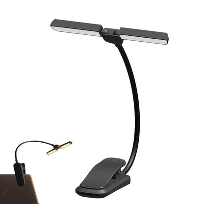 Dual Head Foldable LED Reading Clip Light with Adjustable Brightness