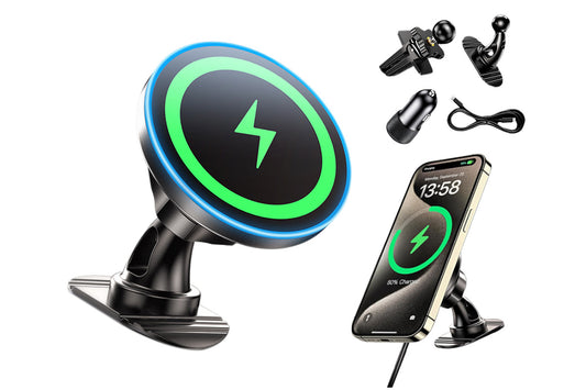 MagSafe Wireless Charger Car Mount Phone Holder for iPhone 12-16 Series