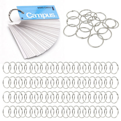 100Pcs Metal Binder Rings 2cm Multi-Purpose Loose Leaf Book Rings for Cards Keys Notebooks