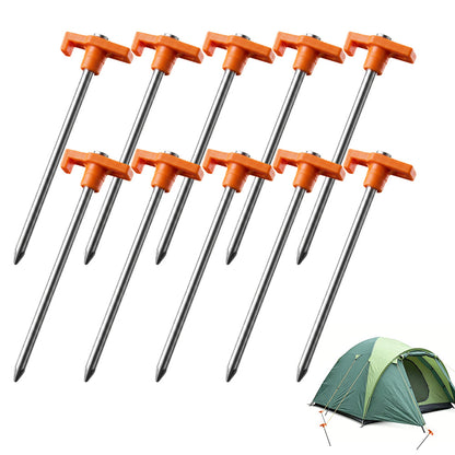 10 Pack 7 Inch Carbon Steel Tent Stakes