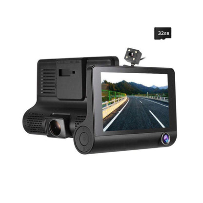 1080P Dash Cam with Card Wide-Angle Car Driving Recorder With Rear View Camera