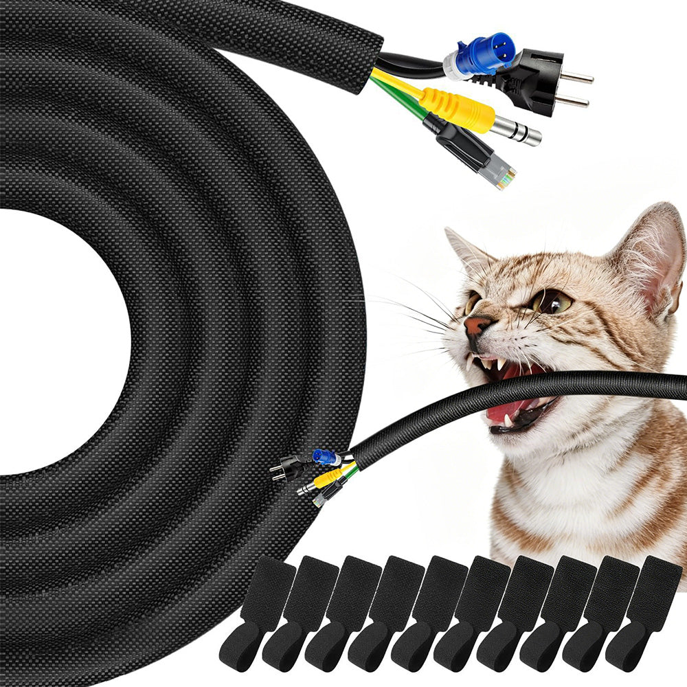 No Chew Cord Protector for Pets Bite Resistant Cable Sleeve for Cats Dogs Rabbits