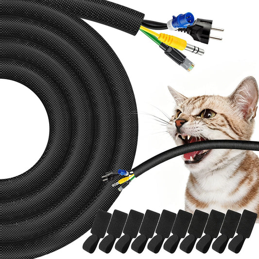 No Chew Cord Protector for Pets Bite Resistant Cable Sleeve for Cats Dogs Rabbits
