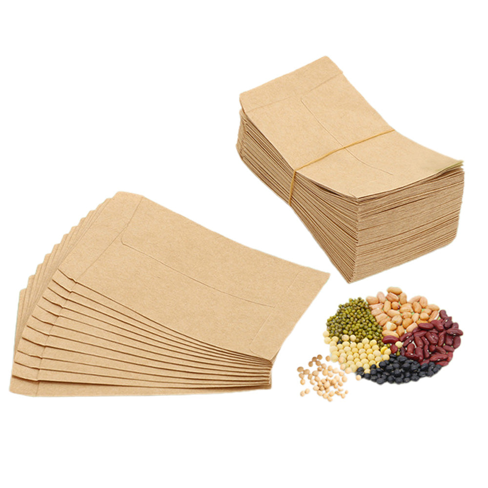 100 Piece Small Kraft Paper Coin and Seed Envelopes