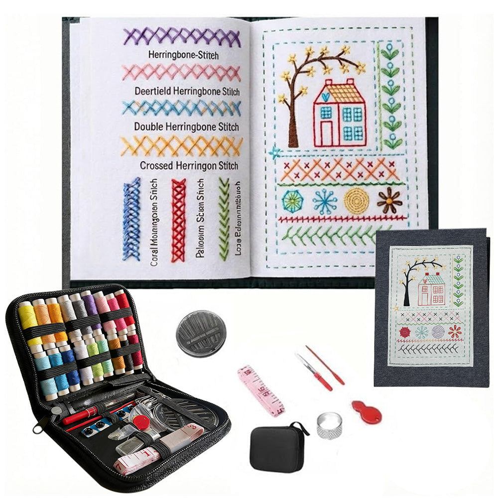 Embroidery Stitch Book Sewing Kit