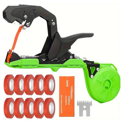 Plant Tying Machine Kit Garden Tying Tool with Tape Staples for Vines Tomatoes