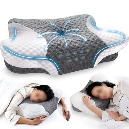 Neck Pillows with Memory Foam Contour Ergonomic Support Pillow for Sleeping