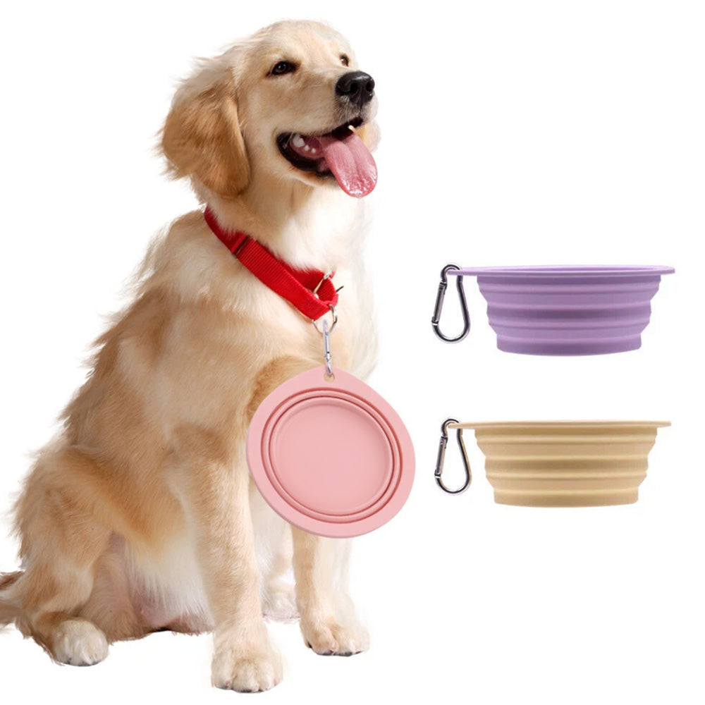 2 Pack Foldable Collapsible Dog Cat Pet Bowl