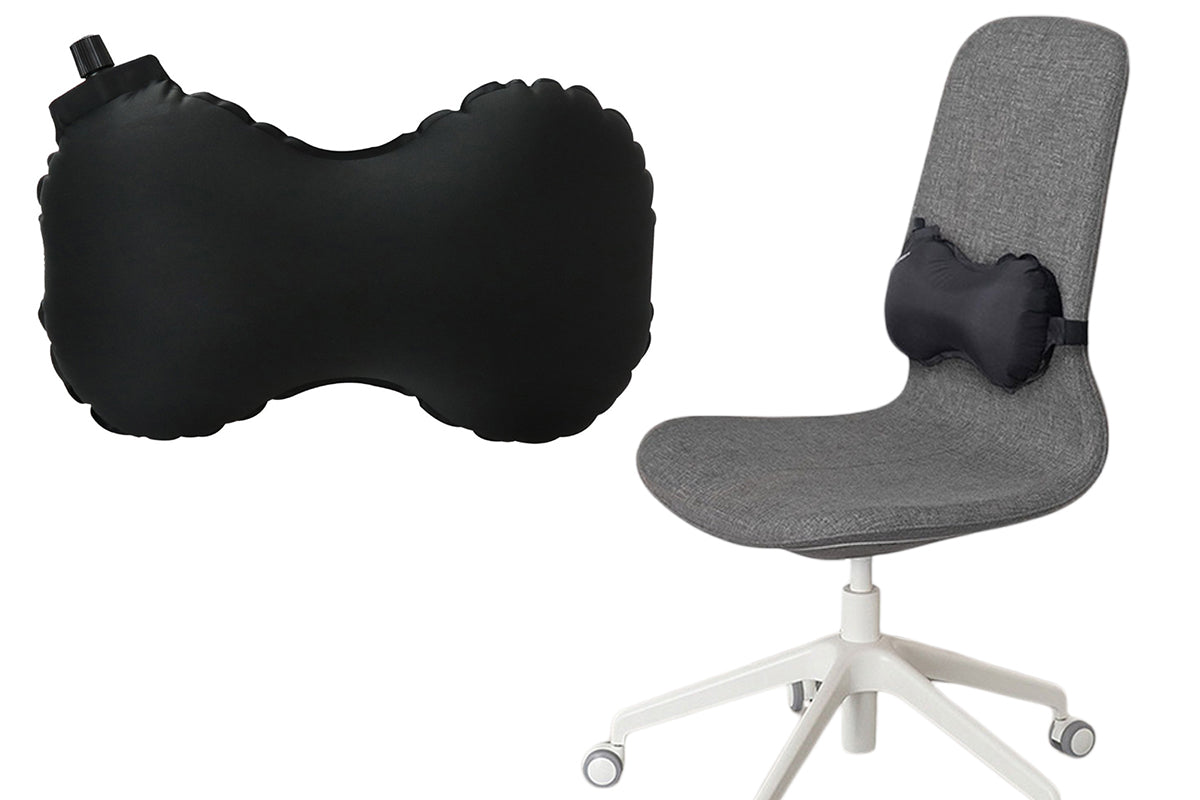 Travel Inflatable Lumbar Support Self-Inflating Flight Back Travel Pillow