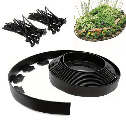 10 Meters Flexible Garden Lawn Edging Landscape Border Strip with 30Pcs Pegs